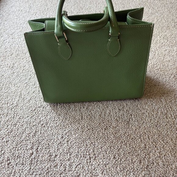 Dooney & Bourke Pebble Leather Satchel Tote in Sage Green โ Classic Preppy - Picture 4 of 14
